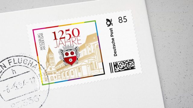 Stadt Moosburg 1250Jahre Briefmarke 85 e1645526005899