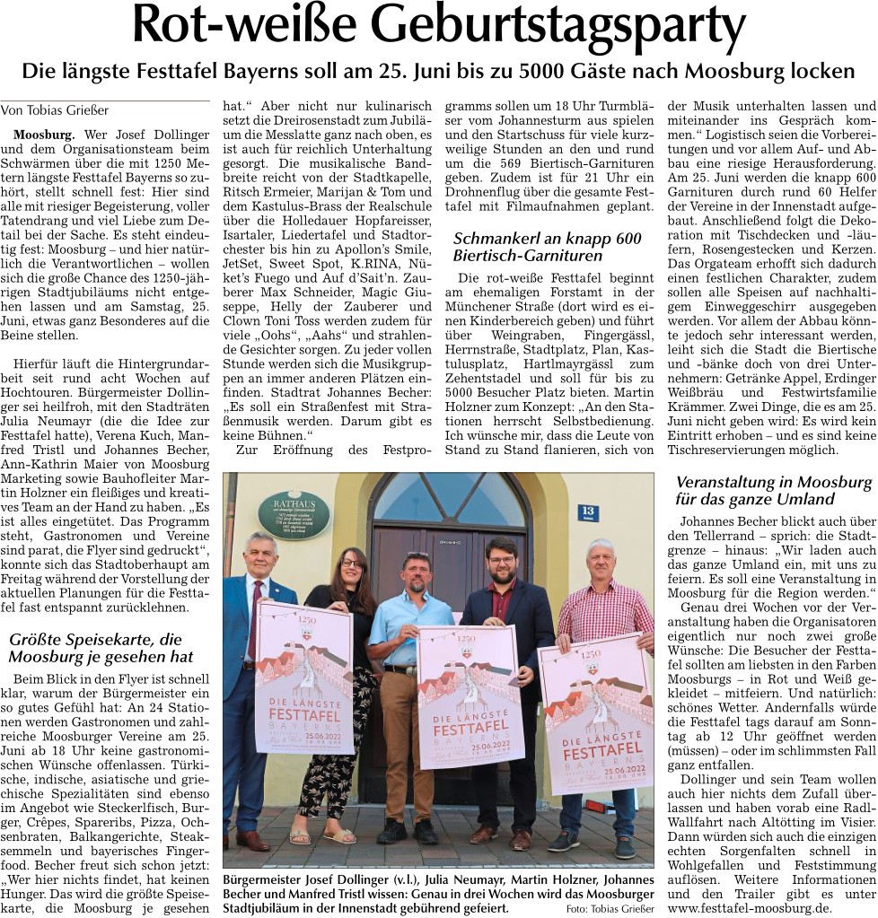 2022 06 04 Moosburger Zeitung Rotweisse Geburtstagsparty