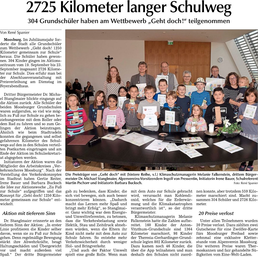 2022 10 27 Moosburger Zeitung 2725 Kilometer langer Schulweg