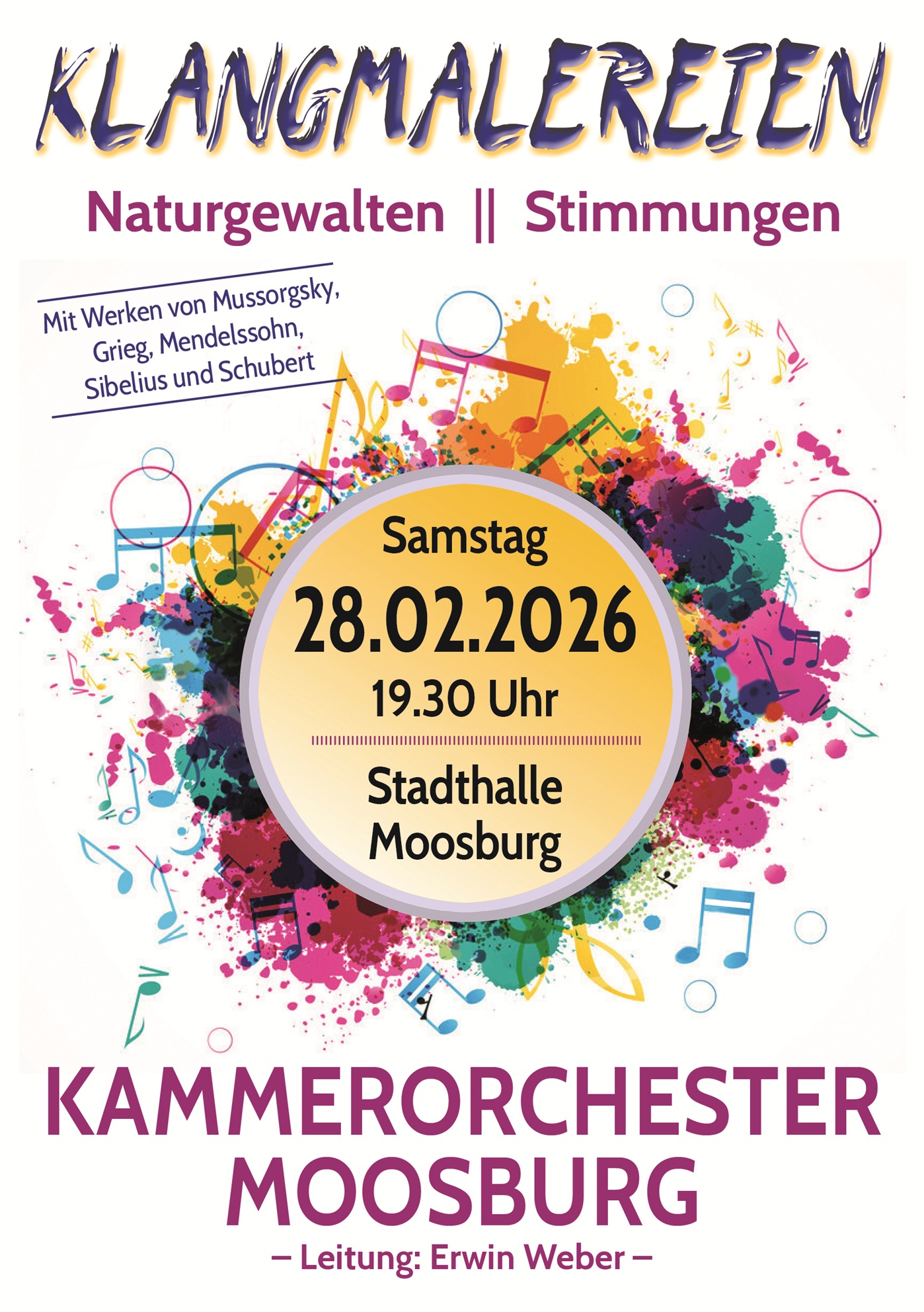 Flyer A5 Klangmalereien 2026 Vorderseite zweimal verkleinert